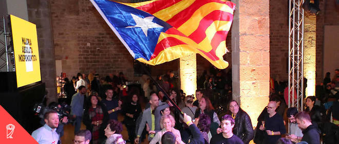 Des manifestants pro-independance catalans manifestent leur joie apres leur victoire en decembre 2017.