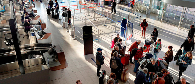  Dimensionne pour recevoir 500 000 passagers, l'aeroport de Rennes Saint-Jacques devrait en accueillir 1 million en 2018.  (C)Joel Le Gall
