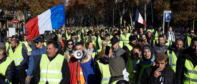 Manifestation de Gilets jaunes a Toulouse le 24 novembre 2018.