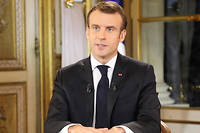  Vingt-trois millions de telespectateurs ont regarde, lundi soir, Emmanuel Macron.  (C)LUDOVIC MARIN / AFP