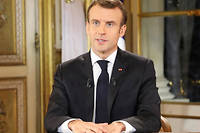 Emmanuel Macron s'adressant à la nation.  ©LUDOVIC MARIN