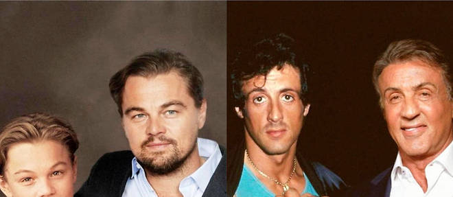  Leonardo DiCaprio et Sylvester Stallone prennent la pose avec leur version jeune. 
