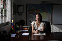  La leader de l'opposition María Corina Machado dans son bureau à Caracas, le 4 février 2019. 