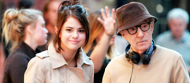 Woody Allen et Selena Gomez sur le tournage de << A Rainy Day in New York >>.
