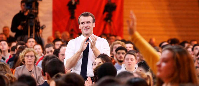 Emmanuel Macron lors d'un grand debat avec les jeunes, le 7 fevrier 2019 (Photo d'illustration).