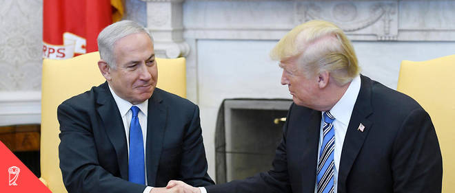 Le Premier ministre israelien Benjamin Netanyahu recu par Donald Trump dans le Bureau ovale.