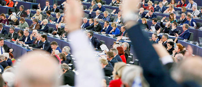 Une session pleniere du Parlement europeen a Strasbourg.
