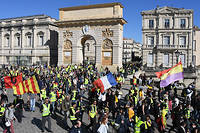  À Montpellier, hier, Gilets jaunes et marcheurs pour le climat ont évité de se mélanger. 