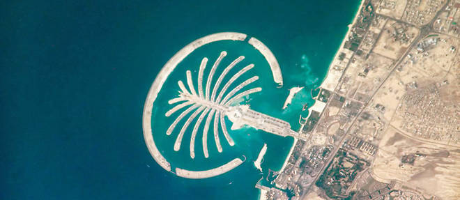 Palm Jumeirah, un archipel artificiel des Emirats arabes unis.