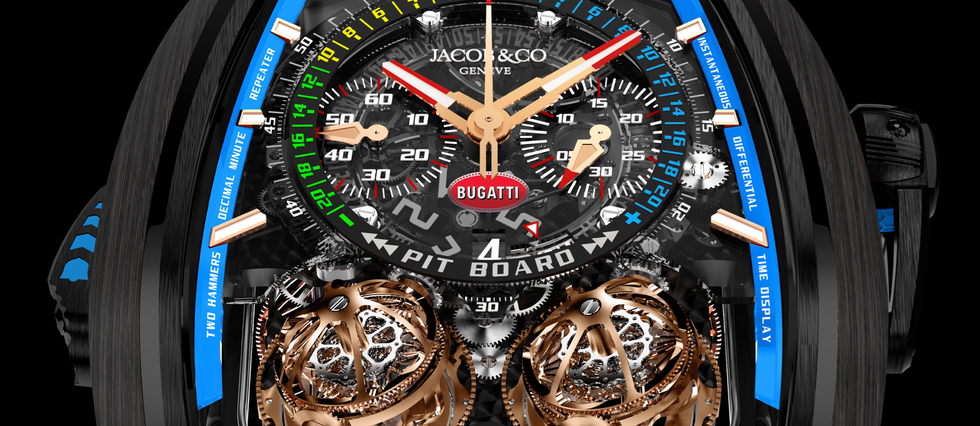<p>De nouveaux bolides horlogers signes Jacob &amp; Co pour Bugatti.</p>