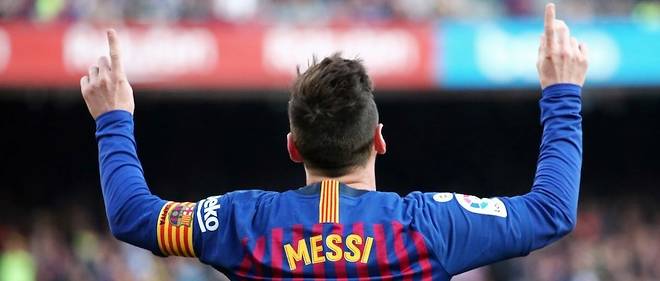 Lionel Messi, le week-end dernier, apres son double contre l'Espanyol Barcelone (2-0). L'attaquant du Barca a deja marque 41 buts et delivre 21 passes decisives cette saison. 