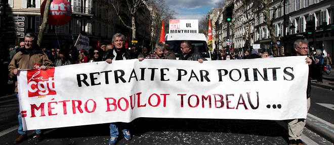 Manifestation, le 19 mars 2019, contre la reforme des retraites preparee par le gouvernement. 