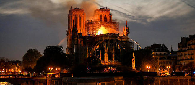 L'incendie a Notre-Dame de Paris le 15 avril 2019.