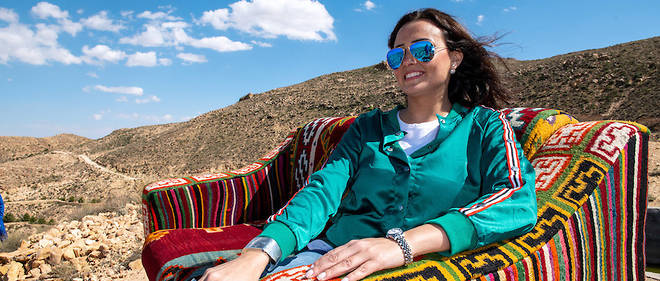 L'actrice egyptienne Bushra Rozza, ici le 13 avril 2019, dans la region de Matmata, dans le sud de la Tunisie, pres de Gabes, est une figure duncinema arabe.