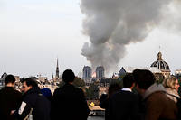  L'incendie de la cathedrale de Notre-Dame de Paris le 15 avril.  