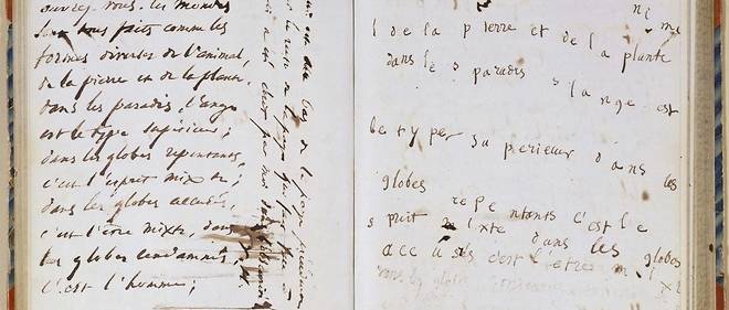 L'un des comptes rendus manuscrits de Victor Hugo de ses seances de spiritisme a Jersey.