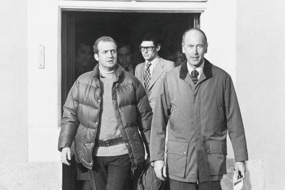 Valery Giscard d'Estaing et Juan Carlos a Chambord
