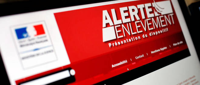 Photo prise le 28 aout 2012 a Paris du site internet du ministere de la Justice presentant le dispositif << Alerte-Enlevement >>.