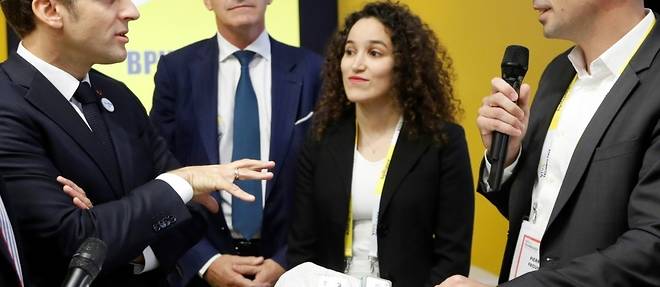 Macron a l'ouverture du salon international des start-up VivaTech a Paris