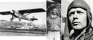 Lindbergh et son avion, le « Spirit of St Louis ».