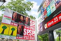 <p>Des affiches electorales pour les europeennes aux Pays-Bas en mai 2019.</p>