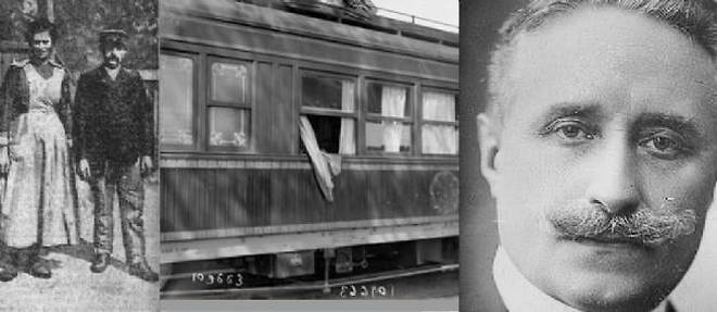 Le président de la République Paul Deschanel et la photo de la fenêtre du train par laquelle il est tombé.