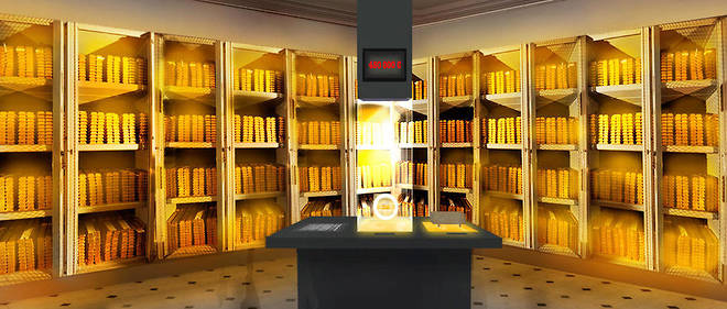 Dans les sous-sols de la Cite de l'economie, la salle des coffres propose aux visiteurs decouvrir une replique de l'entrepot souterrain ou sont abritees les reserves d'or de la Banque de France.