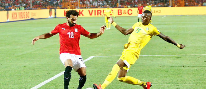 L'Egyptien Mohamed Salah, star de Liverpool, face au Zimbabwe, le 21 juin 2019. 
 