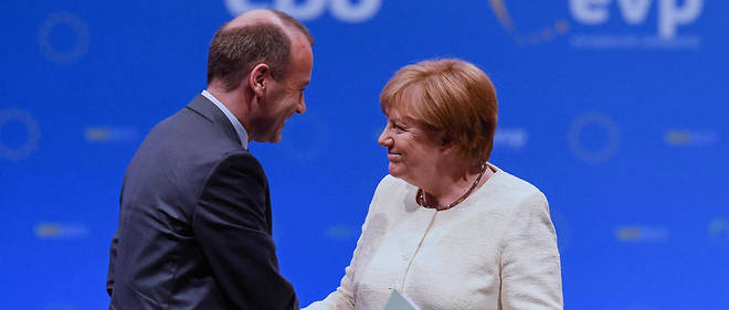 Angela Merkel et Manfred Weber a Munich le 29 mai 2019.