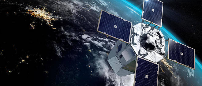 Vue d'artiste du satellite d'observation militaire CSO1, lance en decembre 2019 pour les armees francaises, qui fait partie des satellites sensibles a proteger.