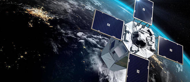 Vue d'artiste du satellite d'observation militaire CSO1, lance en decembre 2019 pour les armees francaises, qui fait partie des satellites sensibles a proteger.