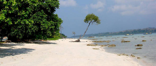 Vue sur la plage n?3, Havelock Island, aux iles Andaman (Inde) ou vivent des societes << isolees >>. 
 