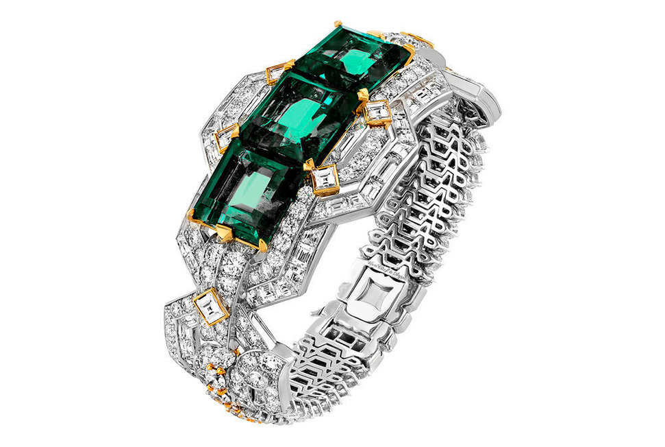 Louis Vuitton Riders of the Knights lapis lazuli diamond and emerald  bracelet, Louis Vuitton