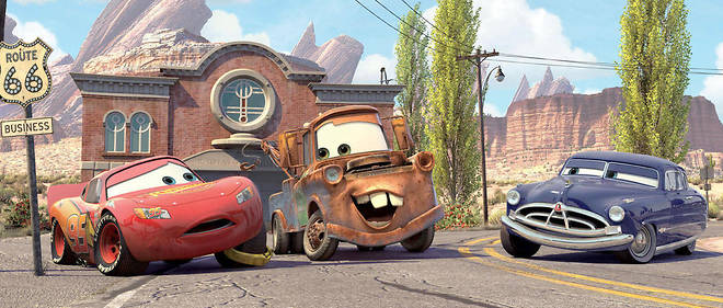 John Lasseter, extrait de "Cars", 2006.
Flash, Martin et le Doc Hudson.
Studios Pixar.