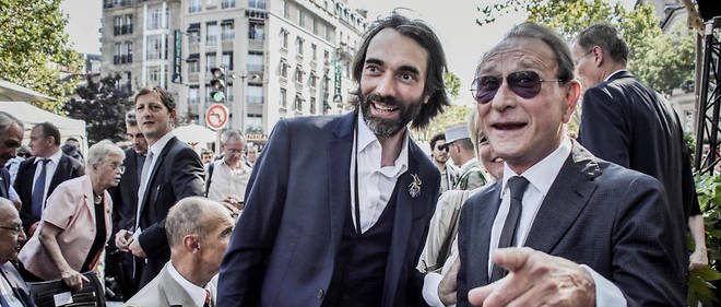 Bertrand Delanoe et Cedric Villani a l'occasion du 75e anniversaire de la Liberation de Paris, le 24 aout 2019.