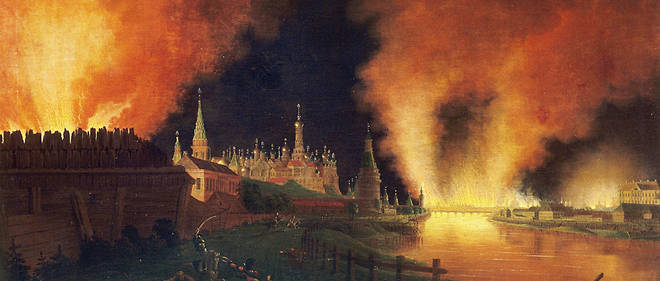 L'incendie de Moscou, peinture.