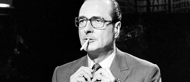 Jacques Chirac, le 9 mars 1981, lors de l'emission televisee << Cartes sur table >>.