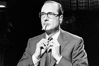  Jacques Chirac, le 9 mars 1981, lors de l'émission télévisée « Cartes sur table ». 