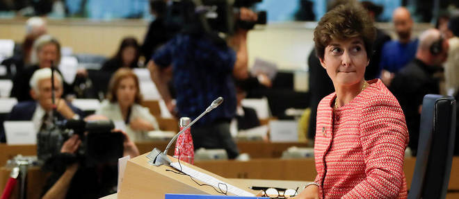 Sylvie Goulard, lors de son audition mercredi 2 octobre devant les deputes europeens.