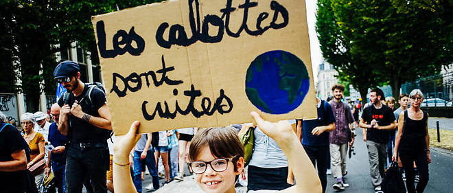 Lors de la marche mondiale pour le climat, le 21 septembre a Rennes.  
