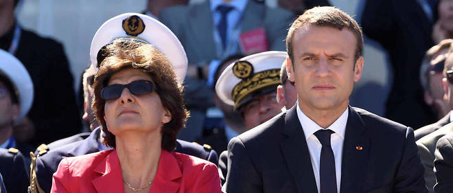 Sylvie Goulard et Emmanuel Macron au salon du Bourget en juin 2017.