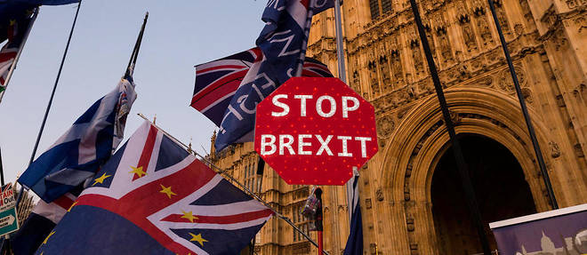 Manifestation contre le Brexit devant Westminster, a Londres, le 22 octobre 2019.