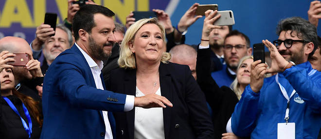 Matteo Salvini et Marine Le Pen ont fait meeting commun le 18 mai 2019 a Milan.