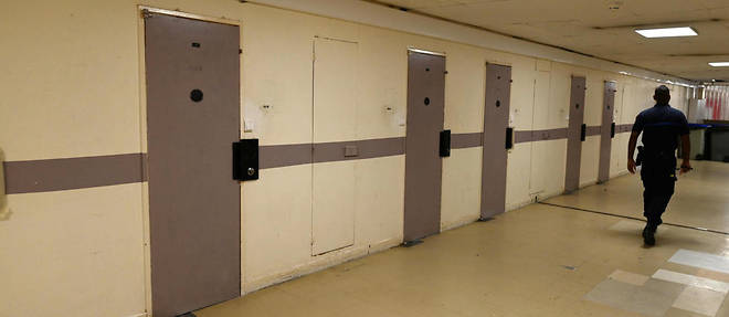 Couloir de la prison de Poissy, le 14 aout 2019 (Photo d'illustration).