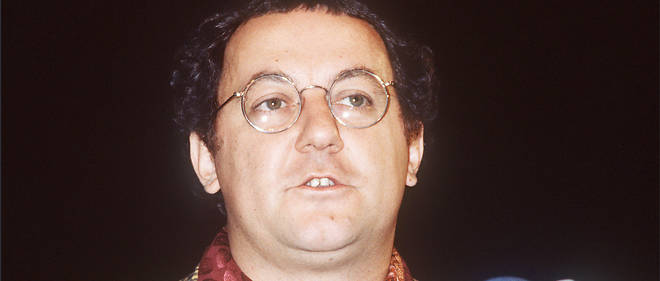 Coluche lors de sa candidature a l'election presidentielle 1981.
