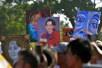 Birmanie: des milliers de partisans d'Aung San Suu Kyi rassembl&eacute;s avant les audiences &agrave; La Haye