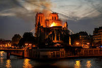  L'incendie à Notre-Dame de Paris le 15 avril 2019. 