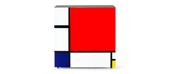 Meuble de rangement. Hommage a Mondrian, design Shiro Kuramata, prix sur demande, Cappellini.