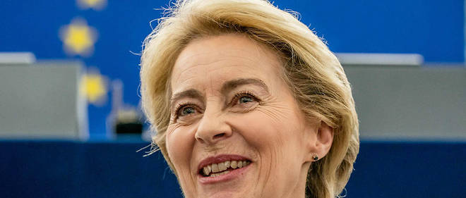 16 July 2019, France (France), Strassburg: Ursula von der Leyen is standing before the MEPs in plenary after the debate after her candidature speech. Von der Leyen is applying to become the new President of the EU Commission. The heads of state and government of the EU had proposed the CDU politician as successor to EU Commission President Juncker. Photo: Michael Kappeler/dpa