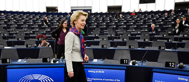 La patronne de l'Union europeenne le 14 janvier 2020.
